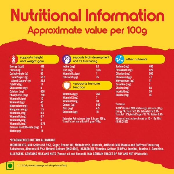 Complan Nutrition Drink Powder for Children, Royale Chocolate Flavour, 500 g Jar | Nutrition drink for kids with protein & 34 vital nutrients - Image 9