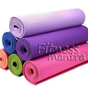 Fitness Mantra® 4MM Thickness Anti-Slip Yoga Mat with Carrying Strap for Men & Women Fitness (Multicolor)(Qty.- 1 Piece)