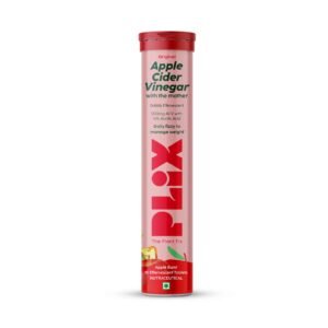 PLIX – THE PLANT FIX Apple Cider Vinegar Effervescent Tablet with mother for weight loss I with vitamin B6 & B12 | Pack of 1 (Apple), 15 tablets | 100% vegan | No added Sugar |Easy to carry & consume