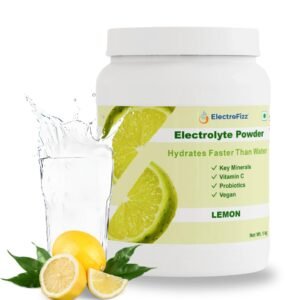 ElectroFizz Electrolyte Powder 100 servings | Electrolyte Powder with Probiotics & Vitamin C | Instant Energy Drink for Workout for Men & Women- 1 Kg Jar Pack (Lemon)