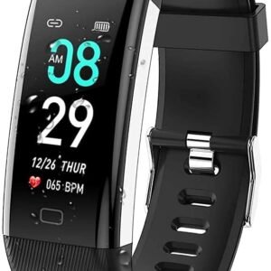 PunnkFunnk D115 Smart Band, Activity Tracker Fitness Band, Sleep Monitor, Step Tracking, Heart Rate Sensor, Kids Smart Watch for Men, Women, Black