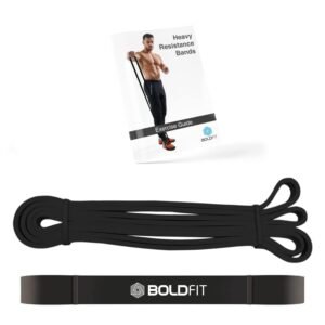 Boldfit Natural Rubber Heavy Resistance Band For Workout Set Exercise&Stretching Pull Up Bands For Home Exercise For Gym Men&Women Resistance Bands Loop Bands Toning Bands Black (15-30 Kg)