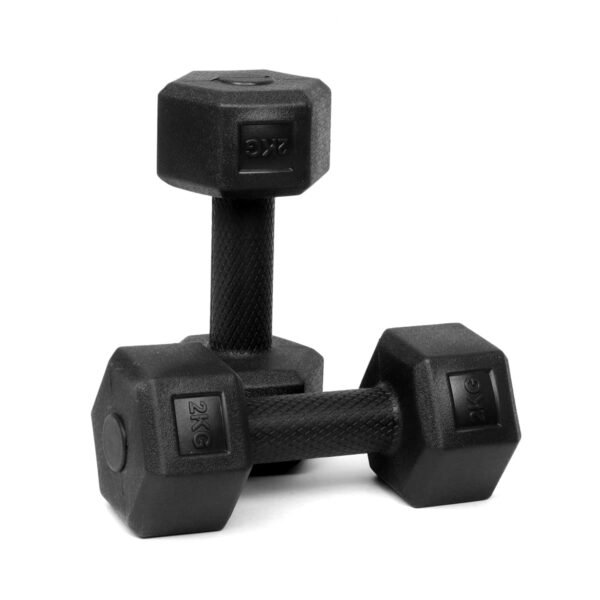 FitBox Sports 4kg Exlusive Octa PVC Fixed Dumbbells (2kg x 2) Black