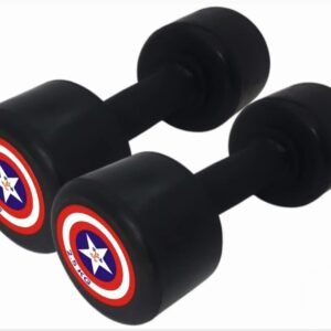 SFZ 2.5kg Captain America Bouncer Rubber Coated dumbbells Set, 2.5kg×2 piece/one Pair, Home Gym Dumbell, Professional Exercise Dumbles For Beginers and Experts, 5kg Weight