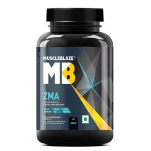 MuscleBlaze ZMA (60 Tablets) | For Muscle Strength & Recovery | 100% RDA of Zinc, Magnesium Aspartate and Vitamin B6