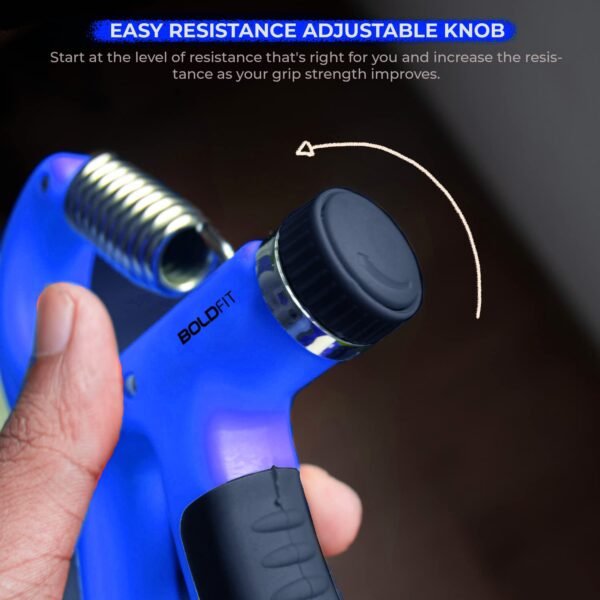 Boldfit Adjustable Hand Grip Strengthener, Hand Gripper for Men & Women for Gym Workout Hand Exercise Equipment to Use in Home for Forearm Exercise, Finger Exercise Power Gripper (40 Kg) Blue - Image 6