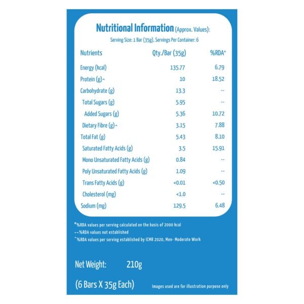 MuscleBlaze 10g Protein Bar (Cookies & Cream, Pack of 6) | Protein Blend, Healthy Protein Snacks | For Energy & Fitness - Image 2