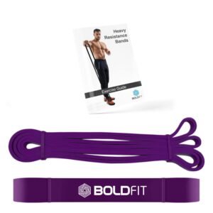 Boldfit Natural Rubber Heavy Resistance Band For Workout Set Exercise&Stretching Pull Up Bands For Home Exercise For Gym Men&Women Resistance Bands Loop Bands Toning Bands Purple (30-45 Kg)