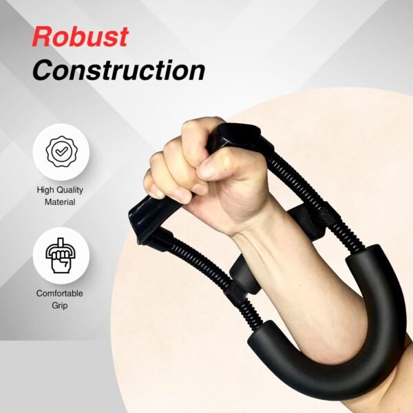 Amazon Brand - Symactive Forearm Strengthener | Wrist & Grip Fitness Equipment | For Home & Gym (Black) - Image 2