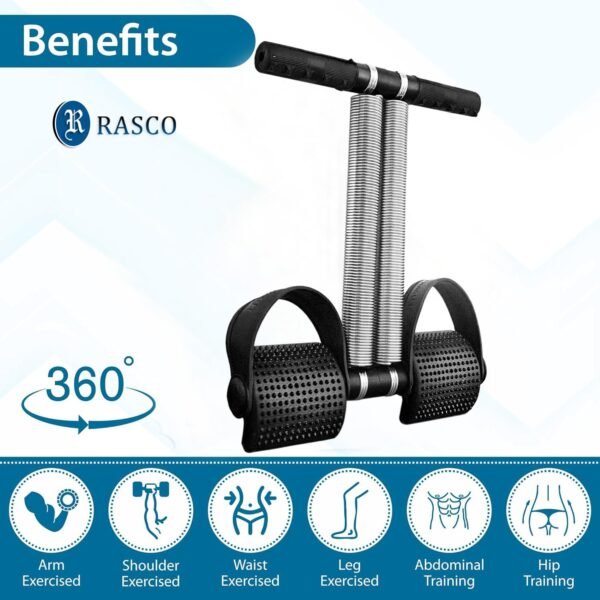 RASCO BLACK DOUBLE STEEL SPRING TUMMY TRIMMER FOR MEN - Image 4