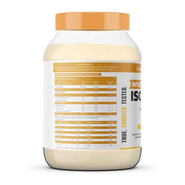 NATURALTEIN Natural Whey Protein Isolate Vanilla - 1 kg (Naturally flavored, Non-GMO, No Artificial Sweeteners) - Image 2