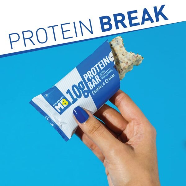 MuscleBlaze 10g Protein Bar (Cookies & Cream, Pack of 6) | Protein Blend, Healthy Protein Snacks | For Energy & Fitness - Image 4