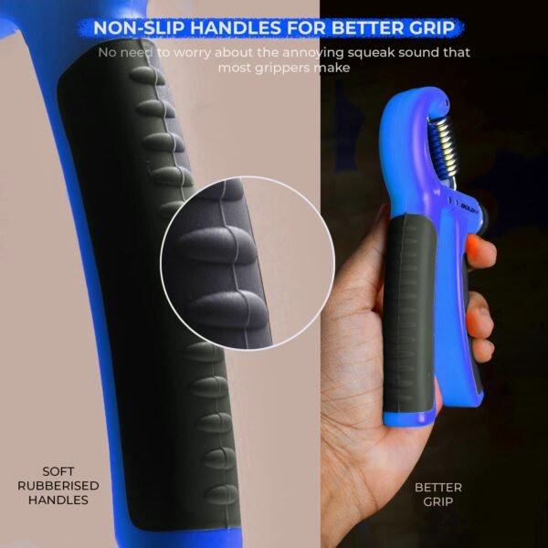 Boldfit Adjustable Hand Grip Strengthener, Hand Gripper for Men & Women for Gym Workout Hand Exercise Equipment to Use in Home for Forearm Exercise, Finger Exercise Power Gripper (40 Kg) Blue - Image 8