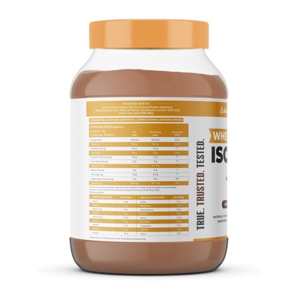 NATURALTEIN Natural Whey Protein Isolate Caffe Mocha - 1 kg (Naturally flavored, Non GMO, No Artificial Sweeteners).… - Image 2