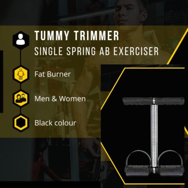 RPC99® Tummy Trimmer Single Spring Ab Exerciser Fat Burner for Men & Women Ab Exerciser (Black) - Image 5