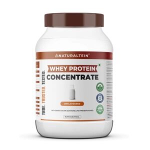 NATURALTEIN Natural Whey Protein Concentrate Unflavoured – 1 kg (Naturally flavored, Non GMO, No Artificial Sweeteners)