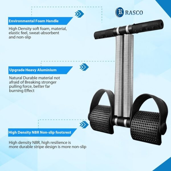 RASCO BLACK DOUBLE STEEL SPRING TUMMY TRIMMER FOR MEN - Image 3