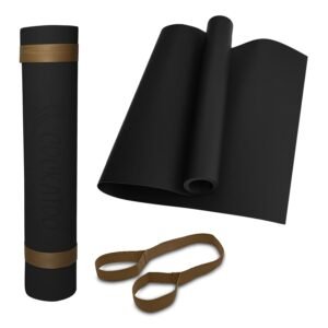 Cockatoo YM100 Yoga Mat For Women & Men, Anti Slip, EVA Material, (4mm-6mm) Exercise Mat For Home Gym |Yoga Mat For Gym Workout and Yoga Exercise (4MM, Black)