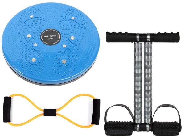 GJSHOP Tummy Trimmer -Twister -Toning Tube 3 in 1 Combo Burn Off Tummy Fat Extra Calories Weight Loss Abs Exercise Fitness Equipment Home Gym for Men and Women Multicolor