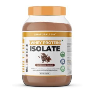 NATURALTEIN Natural Whey Protein Isolate Caffe Mocha – 1 kg (Naturally flavored, Non GMO, No Artificial Sweeteners).…