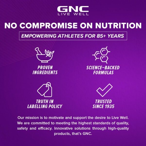 GNC Pro Performance Power Protein | 4 lbs/1.81 Kg | 6 In One Stack | 1500 Mg Creatine| No Added Sugar| 2744 MG BCAA | Informed Choice Certified | 30g Protein | 2.2g L-Glutamine | Energy Features Enzymes For Better Digestion | Double Rich Chocolate| Formulated In USA - Image 5