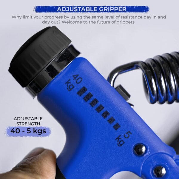 Boldfit Adjustable Hand Grip Strengthener, Hand Gripper for Men & Women for Gym Workout Hand Exercise Equipment to Use in Home for Forearm Exercise, Finger Exercise Power Gripper (40 Kg) Blue - Image 3