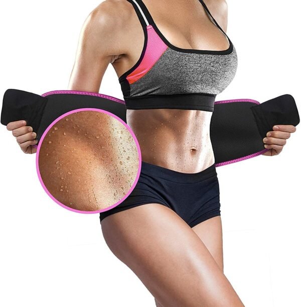 Surat Dream Men's and Women's Waist Trimmer Slimming Neoprene Ab Belt Trainer for Faster Weight Loss Fat Burner Wrap after delivery Tummy Control/Exercise Body Slim Look Belt (PINK)