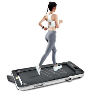 Sparnod Fitness STH-3040 Ultra Slim 2-in-1 Foldable Walking Pad Treadmill for Home Use, Under Desk Walking Pad, Under bed/sofa, Preinstalled, 4 HP Peak motor, 110kg weight capacity, Bluetooth speakers