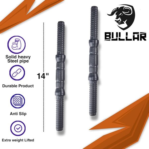 BULLAR Adjustable Dumbbells Set 8 Kg to 20 Kg with Pair of Dumbbell Rods and PVC Weight Plates with gym accessories (10 KG) - Image 5