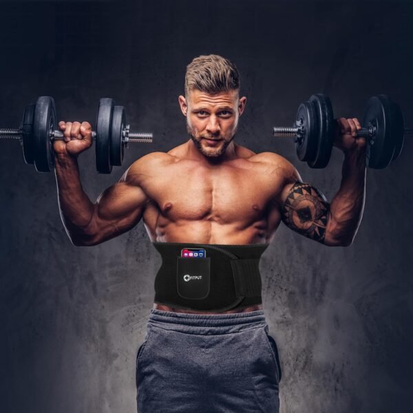 FITPUT Sweat Belt for Men Made of Neoprene with Pocket, Stomach Belt for Men and Women Non-Tearable, Sauna Belt for Weight Loss Exercise Fitness Waist Trainer, Sweat Slim Belt for Men (Black) - Image 6