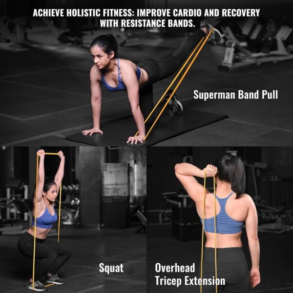 Slovic Yellow Resistance Bands for Workout for Men and Women (1 YEAR WARRANTY) Resistance Band Set & Exercise Band for Home Gym Fitness Pull Up Band & Toning Band| Natural & Unbreakable Rubber| 3-7 KG - Image 4