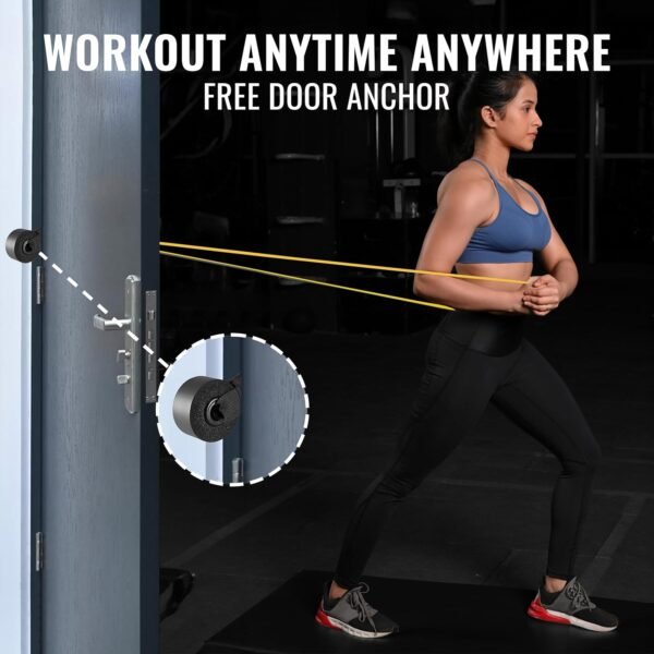 Slovic Yellow Resistance Bands for Workout for Men and Women (1 YEAR WARRANTY) Resistance Band Set & Exercise Band for Home Gym Fitness Pull Up Band & Toning Band| Natural & Unbreakable Rubber| 3-7 KG - Image 3