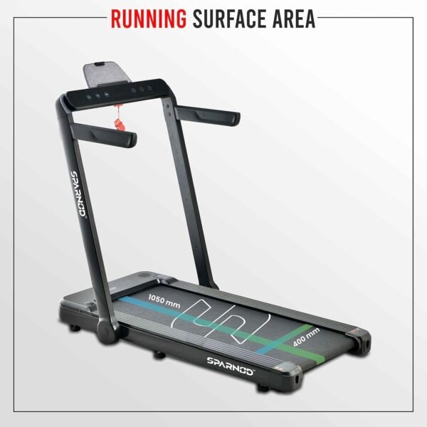 Sparnod Fitness STH-3060 (4 HP Peak) 2 in 1 Foldable Treadmill for Home Cum Under Desk Walking Pad- Slim Enough to be stored Under Bed - Image 3