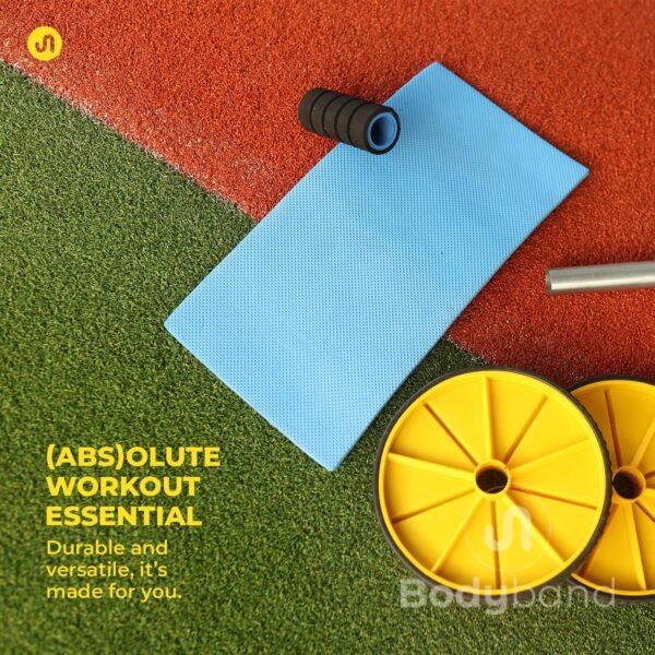 Bodyband Abs Roller for Men & Women Stomach Abs Roller Wheel for Home Workout, Gym Ab Roller for Men Abs Workout Equipment for Abdominal Ab Roller Home Exercise Equipment With Knee Mat -Yellow Black - Image 6