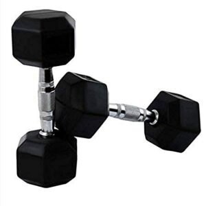 BODY MAXX Iron Fixed Hexagonal Dumbbells Pair (2.5Kg X 2Pcs, Black)