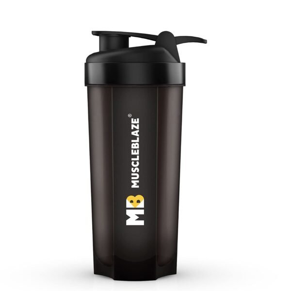 MuscleBlaze Phirse Zidd Kar, Shaker (Black, 650ml) | Leakproof, BPA-Free Blender Bottle | Ideal for Whey Protein, Preworkout & BCAA Shakes