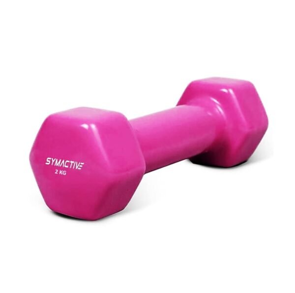 Amazon Brand - Symactive Vinyl Coated Fixed Dumbbell for Gym Exercises, Set of 2, 2 kg - Image 3