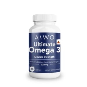 Aiwo Ultimate Omega 3 for Men and Women – Double Strength | 360mg EPA & 240mg DHA, Omega 3 Fatty Acid Capsules | Omega 3 Fish Oil Capsules | 1000mg (30)