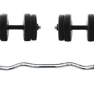 StarX PVC Weight with 3Ft Curl Rod Home Gym, Black