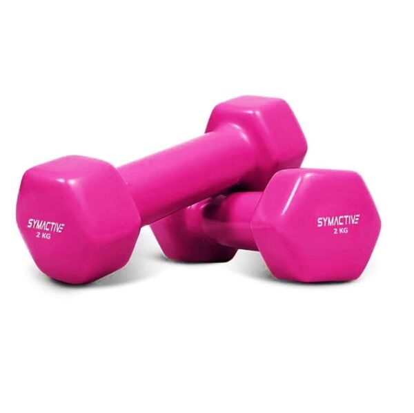 Amazon Brand - Symactive Vinyl Coated Fixed Dumbbell for Gym Exercises, Set of 2, 2 kg - Image 4
