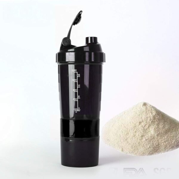 Boldfit Spider Gym Shaker Bottle, Shakers for Protein Shake with 2 Storage Compartment Gym protein shaker for workout (High Density Polyethylene, Pack of 1, Black) - Image 3