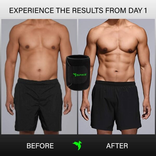 SPIKE Sweat Slim Belt for Men and Women Tummy Trimmer Body Shapewear Sauna Waist Trainer Adjustable Sweat Belt - Image 4