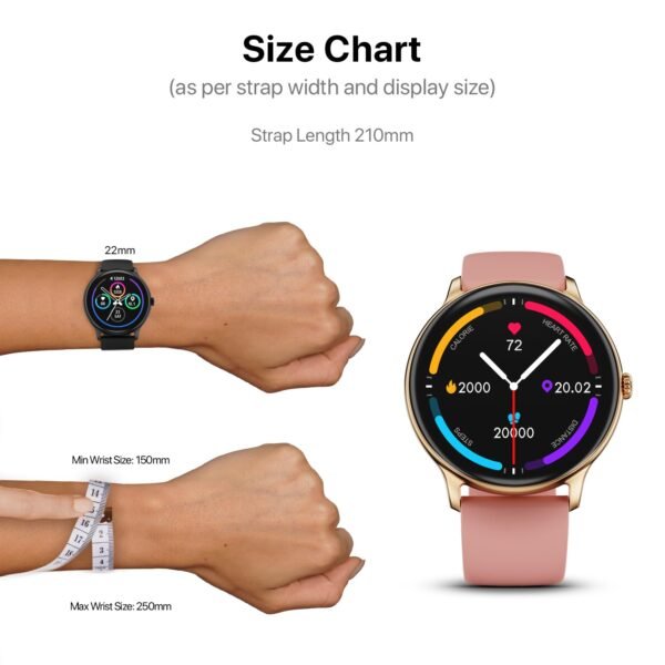 Fire-Boltt Phoenix Pro 35.3mm (1.39 inch) Bluetooth Calling Smartwatch, AI Voice Assistant, Metal Body with 120+ Sports Modes, SpO2, Heart Rate Monitoring (Gold Pink) - Image 11