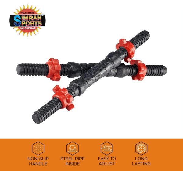 Simran sports PVC Adjustable Dumbbells Set and Fitness Kit for Men and Women Whole Body Workout (10KG SET) Black - Image 4