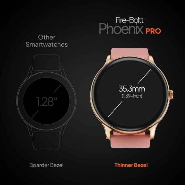 Fire-Boltt Phoenix Pro 35.3mm (1.39 inch) Bluetooth Calling Smartwatch, AI Voice Assistant, Metal Body with 120+ Sports Modes, SpO2, Heart Rate Monitoring (Gold Pink) - Image 12
