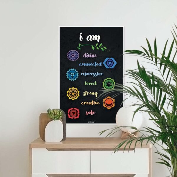 ArtinKart Poster-Seven Chakras Motivational Meditation Yoga Quote Poster (Paper; Multicolour; 12x18-inch, Unframed) - Image 2