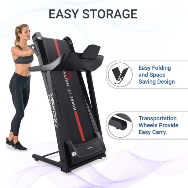 WELCARE Maxpro Ptm400 2Hp (4 Hp Peak) Dc Motor Foldable Treadmill with Free Diet Plan,Home Use Cardio Treadmill,Max Speed 12.8Km/Hr,Led Display,Max.User Weight 110Kgs,Free Installation Assistance - Image 6
