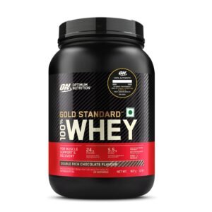 Optimum Nutrition (ON) Gold Standard 100% Whey (2 lbs/907 g) (Double Rich Chocolate) Protein Powder for Muscle Support & Recovery, Vegetarian – Primary Source Whey Isolate