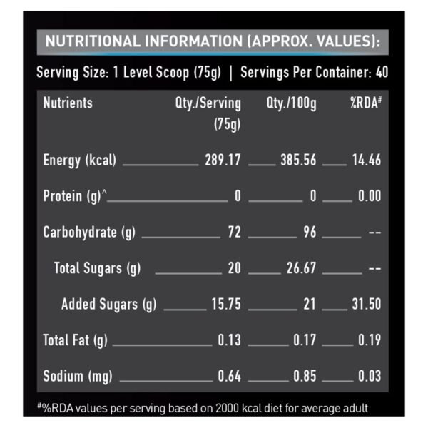 MuscleBlaze Carb Blend (Unflavoured, 3kg / 6.6lbs) | Active Energy Formula - Image 2