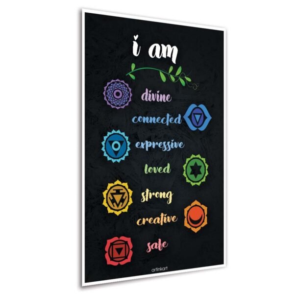 ArtinKart Poster-Seven Chakras Motivational Meditation Yoga Quote Poster (Paper; Multicolour; 12x18-inch, Unframed)